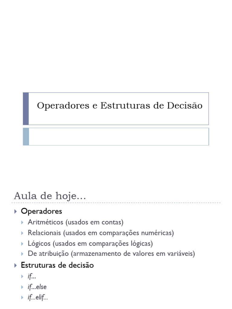 Operadores e Estruturas de Decisão em Python | PDF | Trigonometria ...