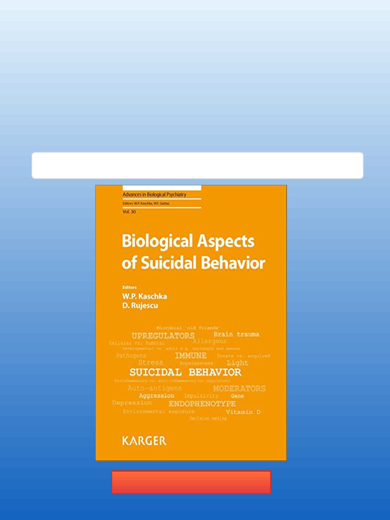Biological Aspects of Suicidal Behavior 1st Edition W.P. Kaschka PDF ...
