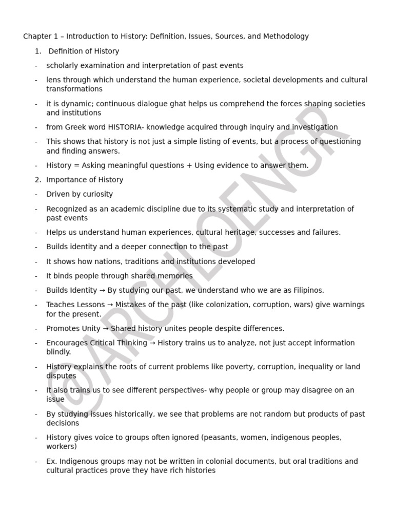 Understanding History: Definition and Importance | PDF | Historian ...