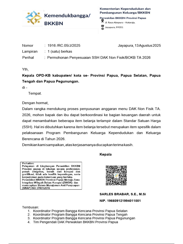 Permohonan Penyesuaian SSH DAK 2026 | PDF