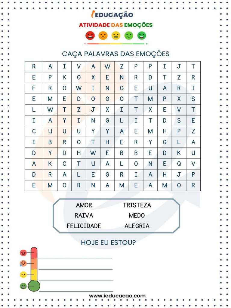 Atividade Sobre Emocoes Caca Palavras Das Emocoes 1086x1536 | PDF