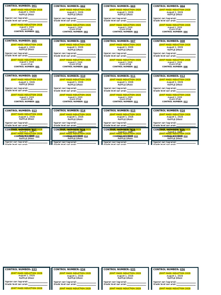 Joint Mass Induction Raffle 2025 | PDF