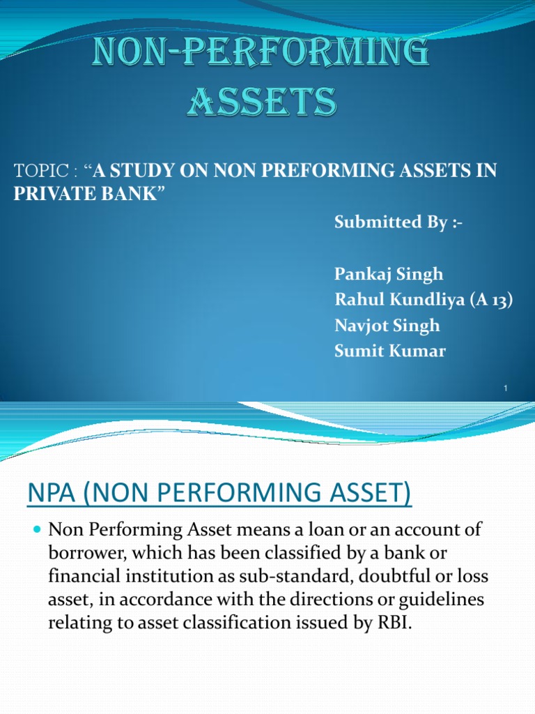 phd thesis on non performing assets