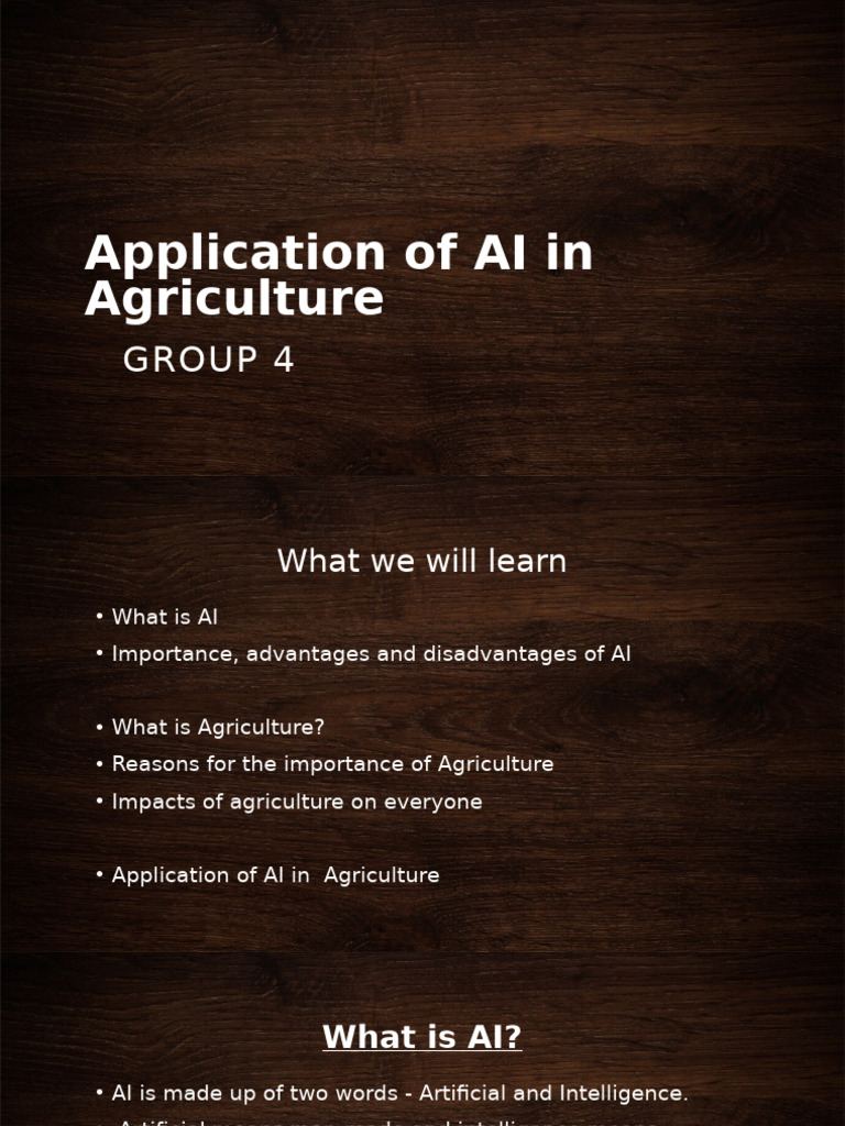 Application of AI in Agriculture | PDF | Artificial Intelligence ...