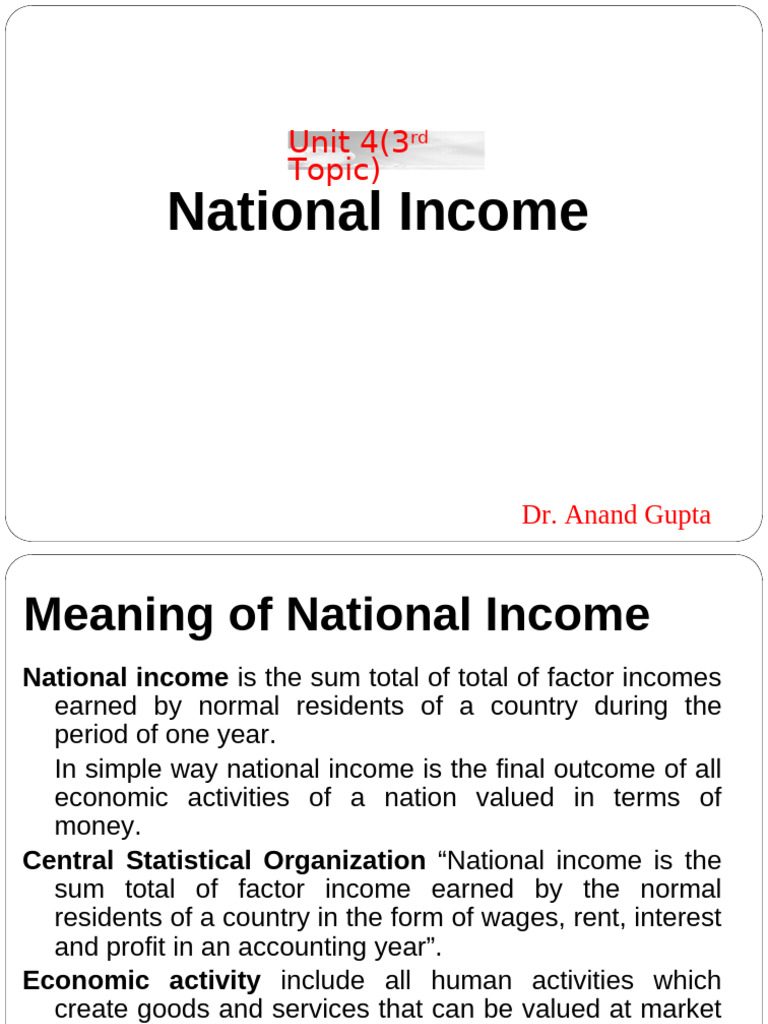 Understanding National Income Concepts | PDF | Measures Of National ...