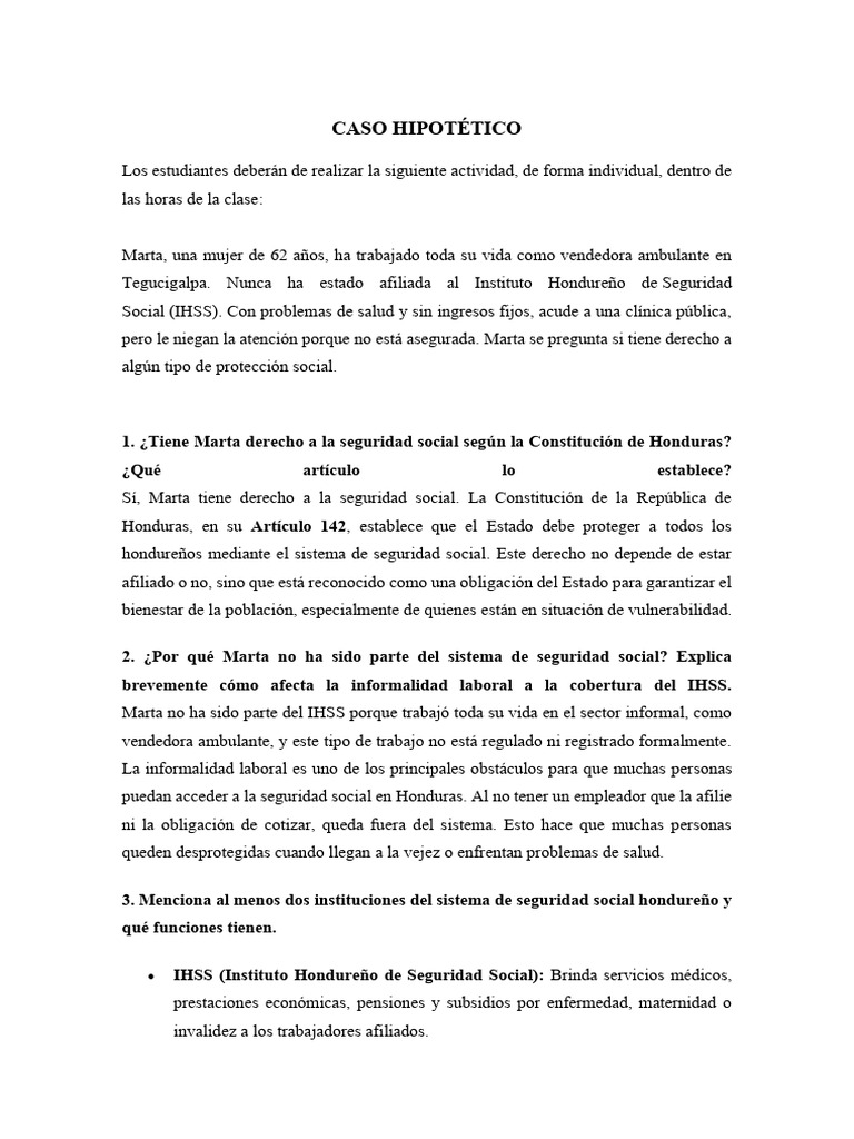 Caso Hipotético | PDF | Pensión | Derecho laboral