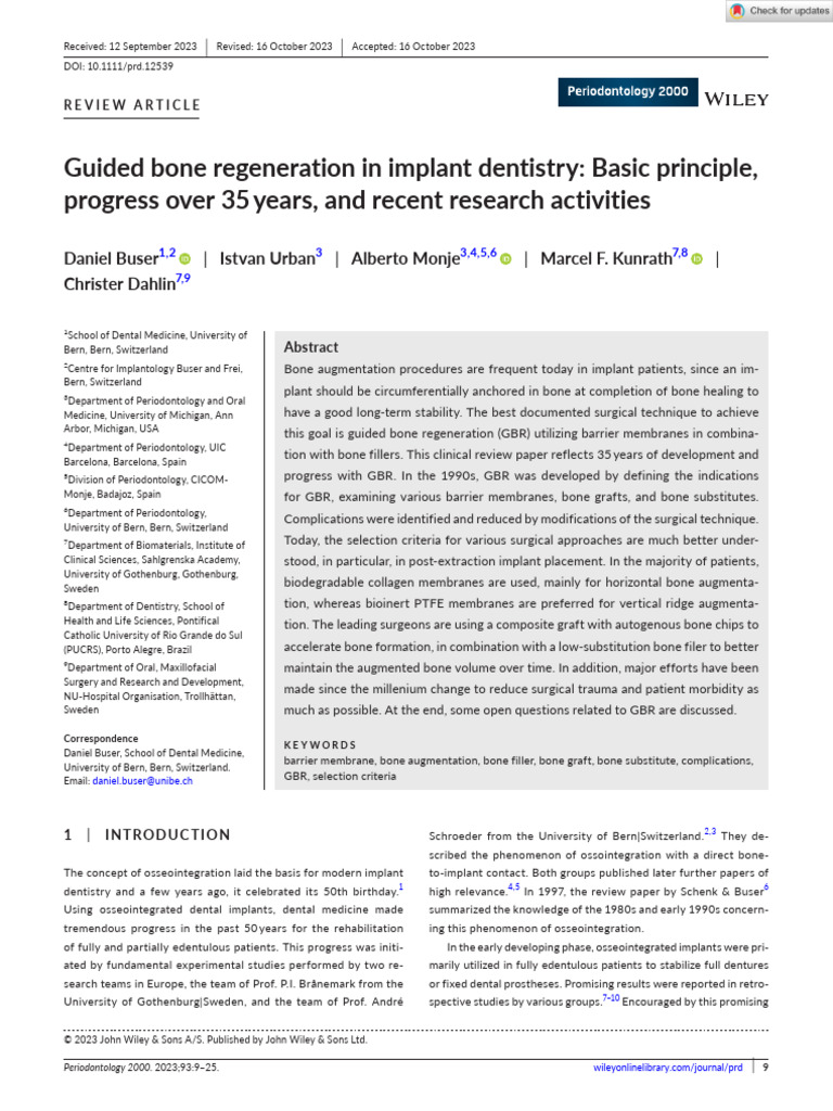 Advances in Guided Bone Regeneration | PDF | Dental Implant | Medical ...