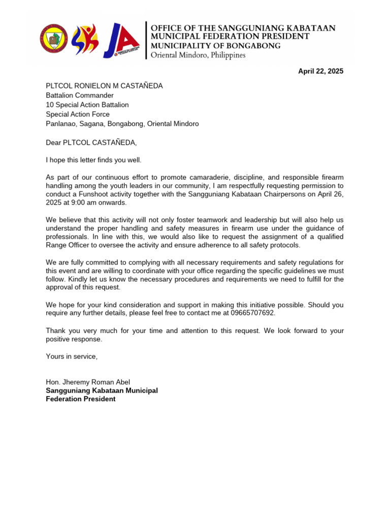 Request for Funshoot Activity Approval | PDF