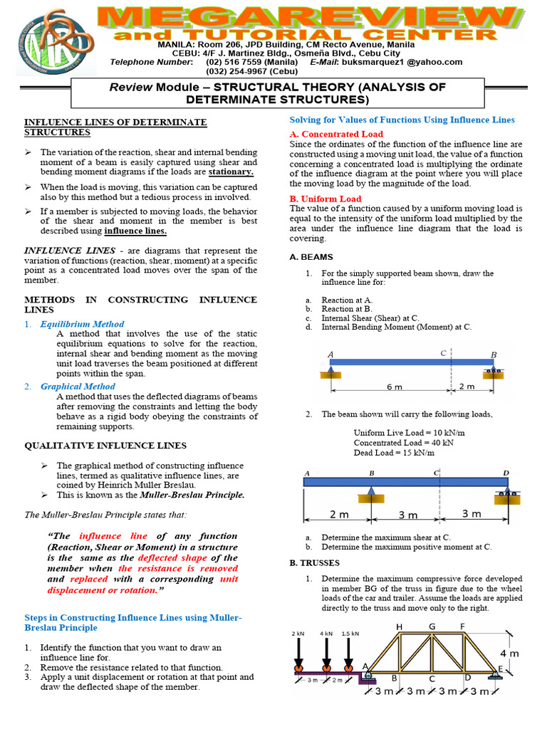 Influence Lines in Structural Analysis | PDF | Beam (Structure) | Mechanics