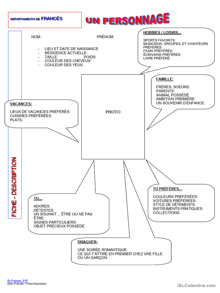 Fiche de Description Personnelle | PDF