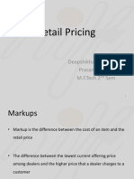 Retail Pricing: Deepshikha Parashar Prasanna Kumar M.F.Tech 2 Sem