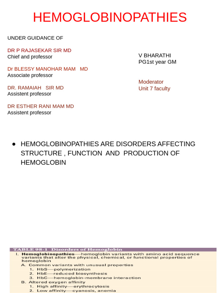 Understanding Hemoglobinopathies: Sickle Cell Disease | PDF | Pneumonia ...