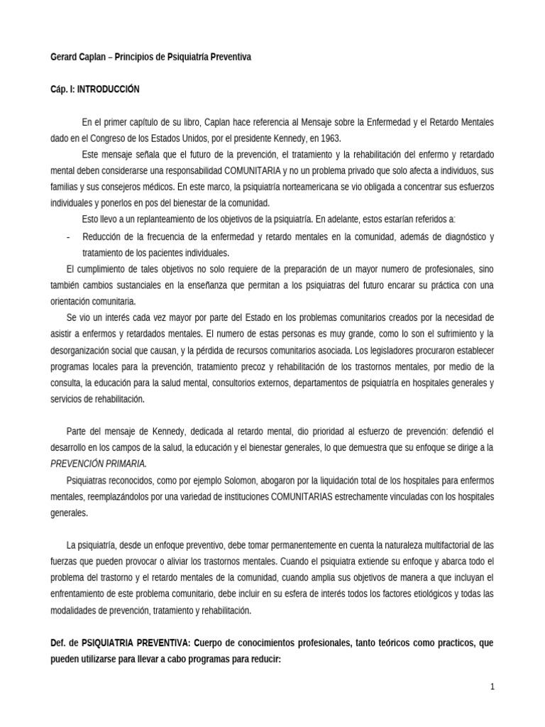 Caplan | PDF | Trastorno mental | Psiquiatría