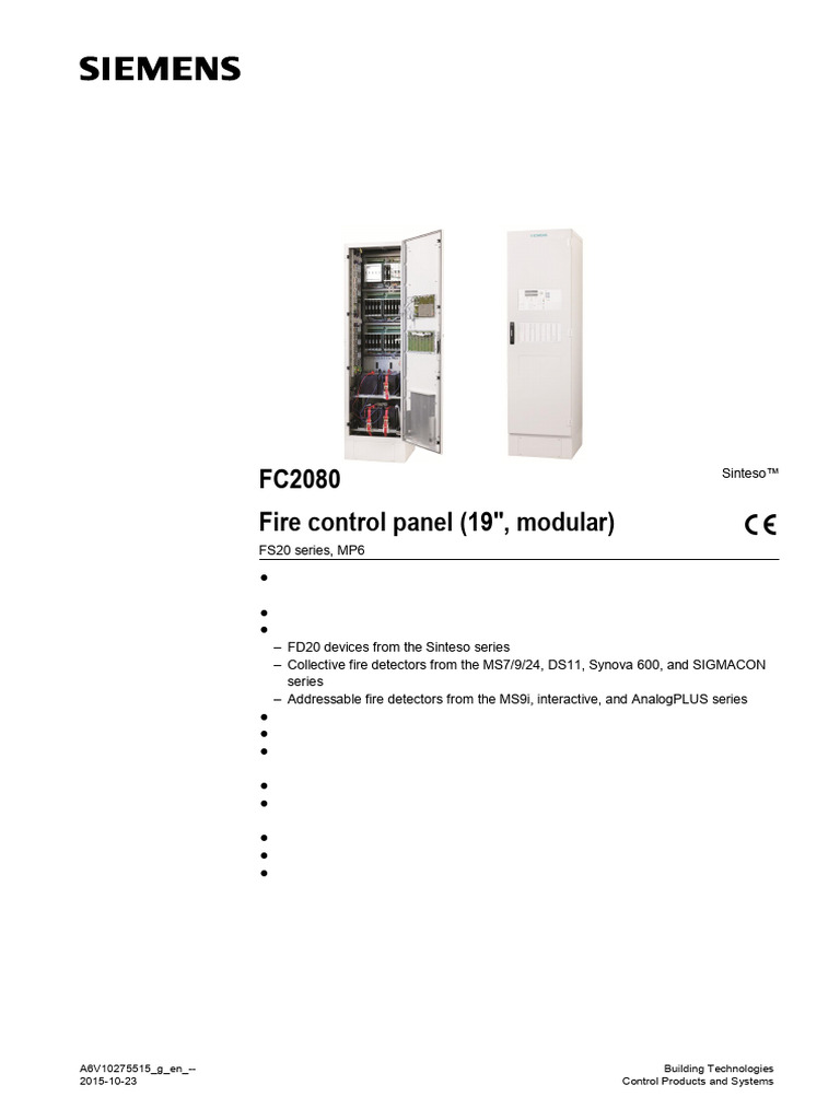 Modular FC2080 Fire Control Panel | PDF | Power Supply | Computer Network