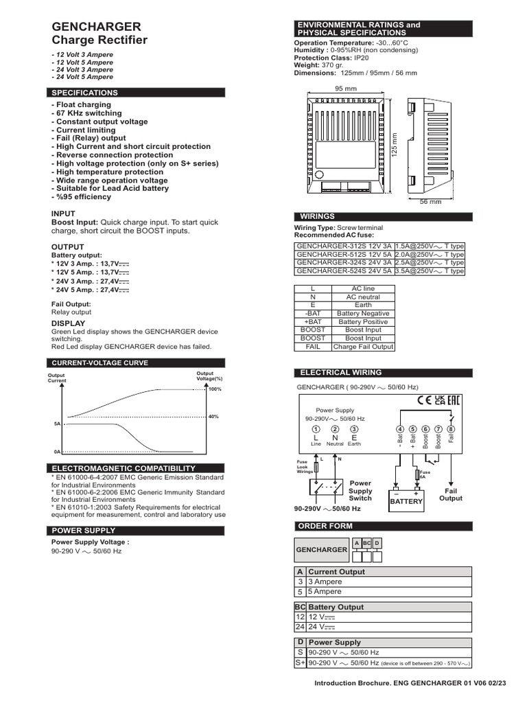 GENCHARGER Specifications and Features | PDF | Battery Charger | Power ...