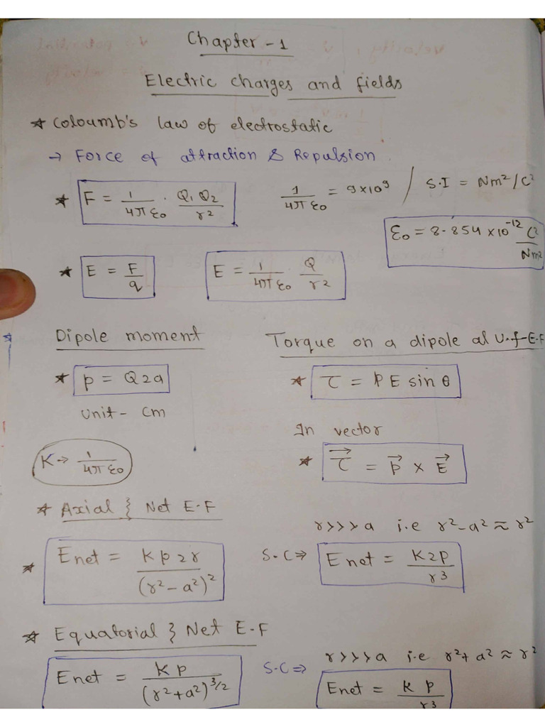 Physics 1-14 Chapter Formula's + Concepts | PDF