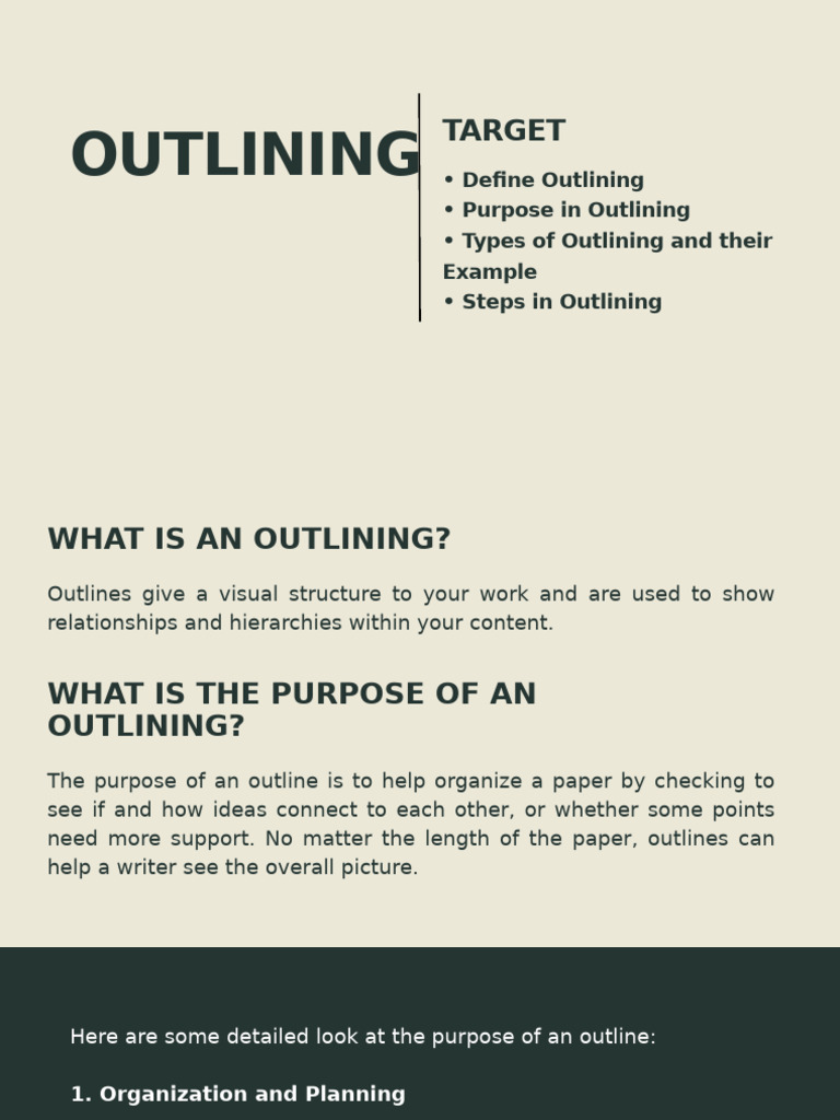 Understanding Outlining Techniques | PDF | Writing | Human Communication