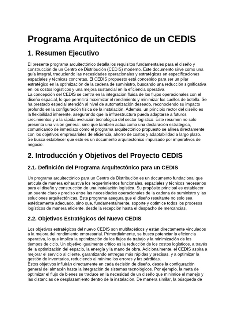 Programa Arquitectónico para CEDIS | PDF | Logística | Residuos