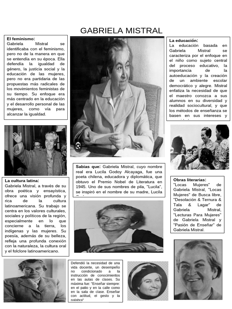 Gabriela Mistral: Feminismo y Educación | PDF | Educación en artes ...