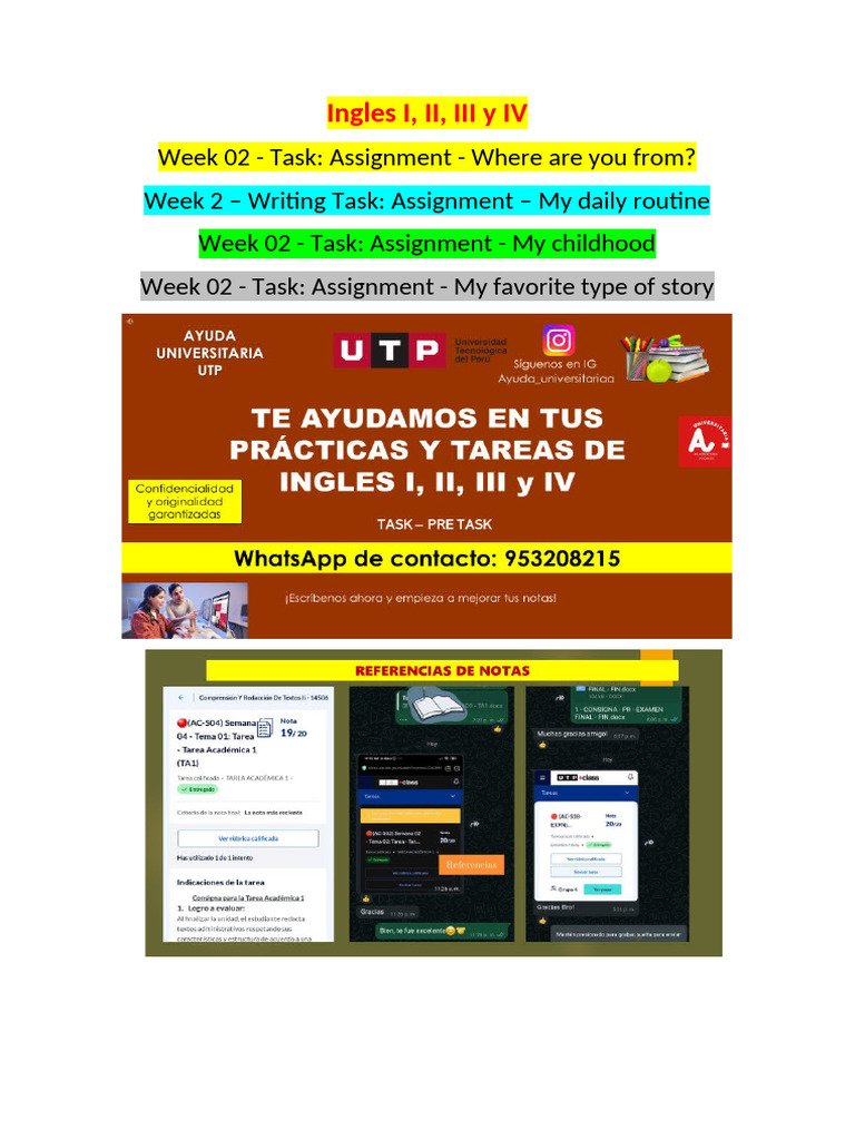 Week 02 - Task Assignment - Where Are You From INGLES | PDF | Language ...