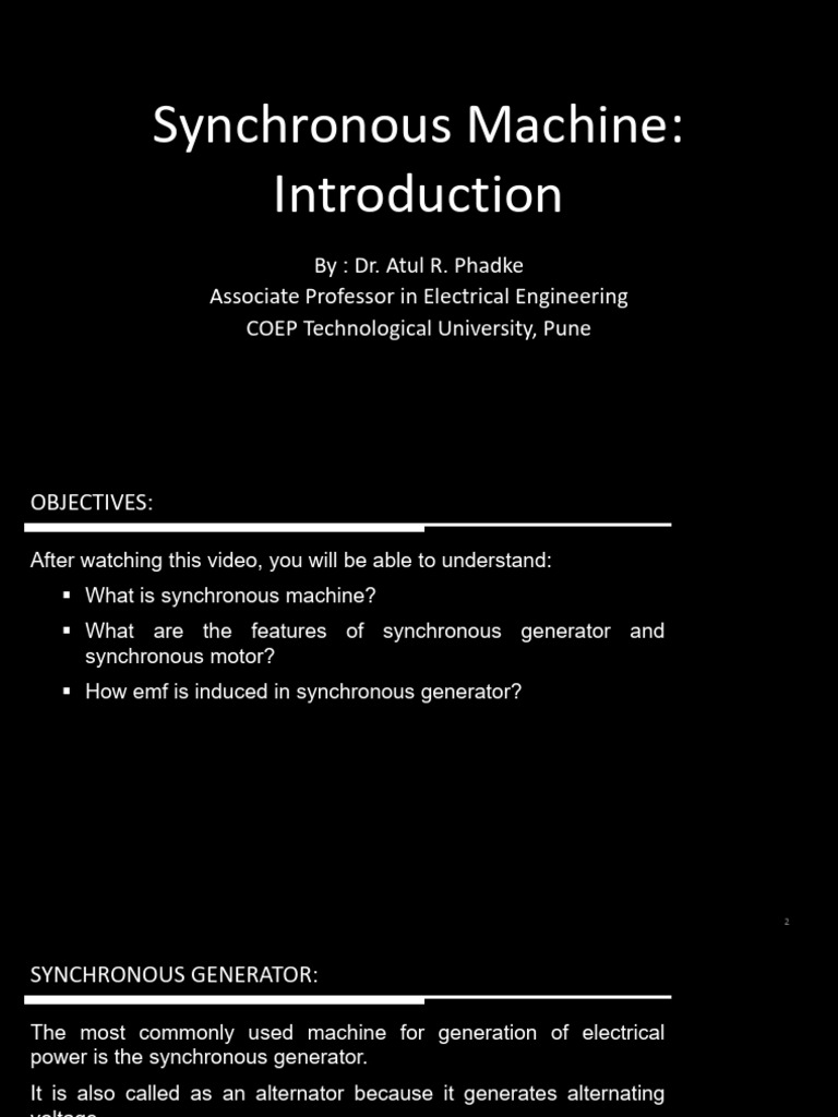 Synchronous Machine Introduction 2025 Pdf Electric Motor