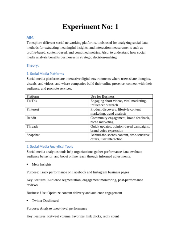Social Media Analytics for Business Insights | PDF | Analytics | Social ...