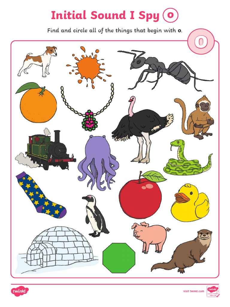 Initial Sounds I Spy Activity Letter O | PDF