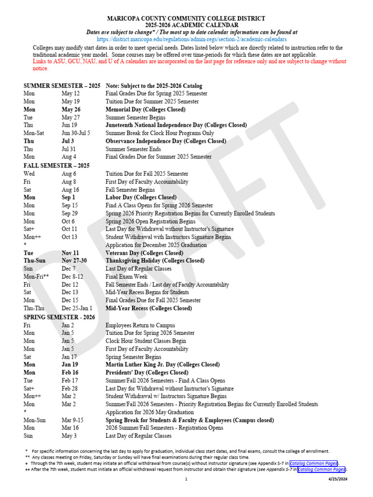 GCU 2025-2026 Academic Calendar | PDF | Academic Term | Academia