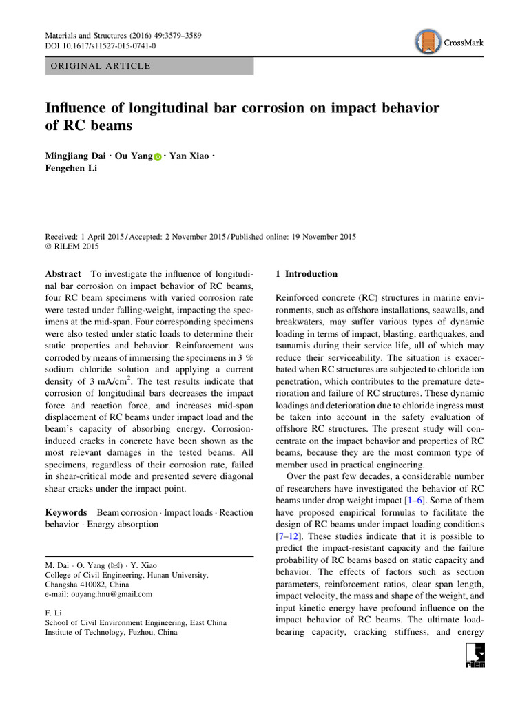 Corrosion Impact on RC Beam Behavior | PDF | Fracture | Corrosion