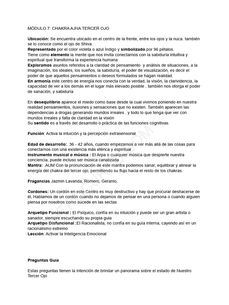 Modulo+7 Chakra+Ajna+Tercer+Ojo WM | PDF | Conceptos psicologicos