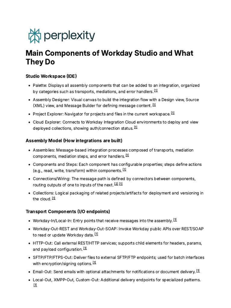 Workday Studio Components Overview | PDF | Xml | Web Service