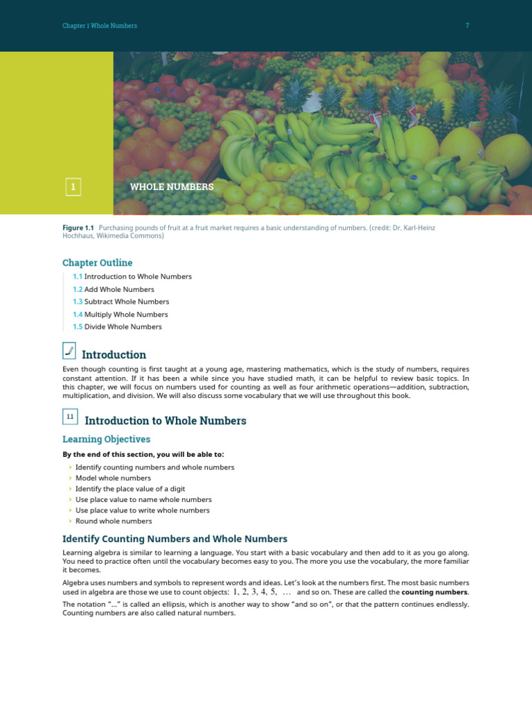 Ch 1 - Whole Numbers - Textbook (Prealgebra-OP) - 103 Pages | PDF ...