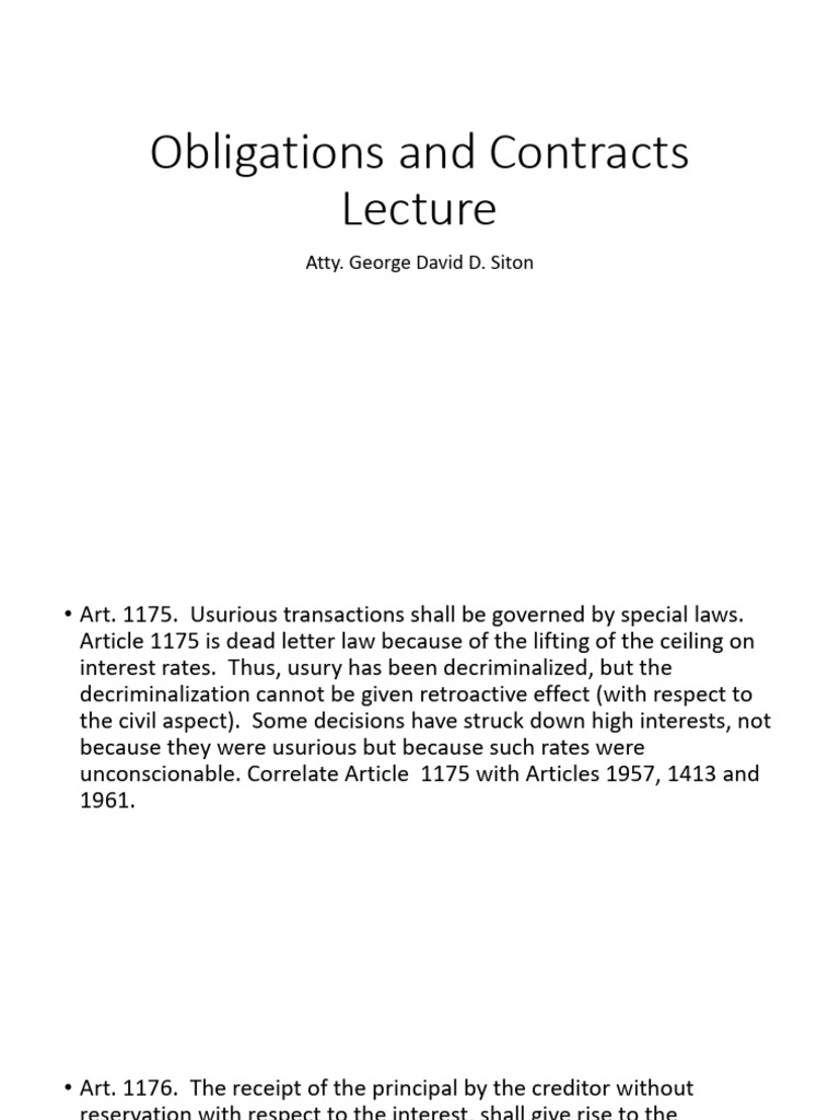 Understanding Obligations and Contracts | PDF | Guarantee | Debtor