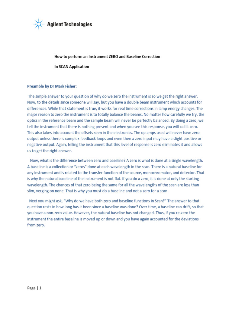 Why Do We Do An Instrument ZERO or Baseline | PDF | Absorbance | Amplifier