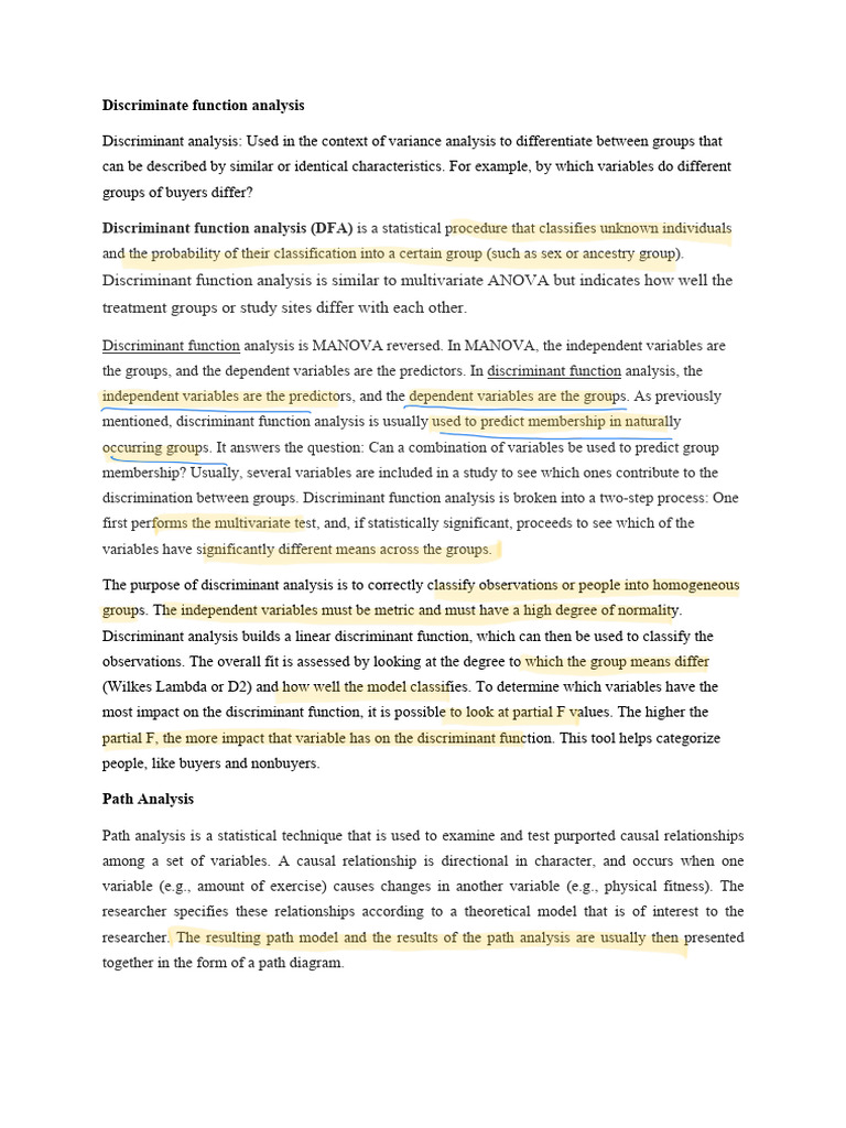 Discriminant Function Analysis Overview | PDF | Statistics | Analysis ...
