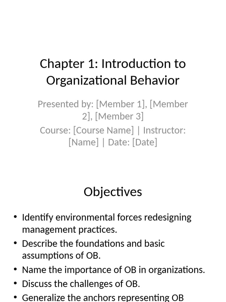 Introduction to Organizational Behavior | PDF