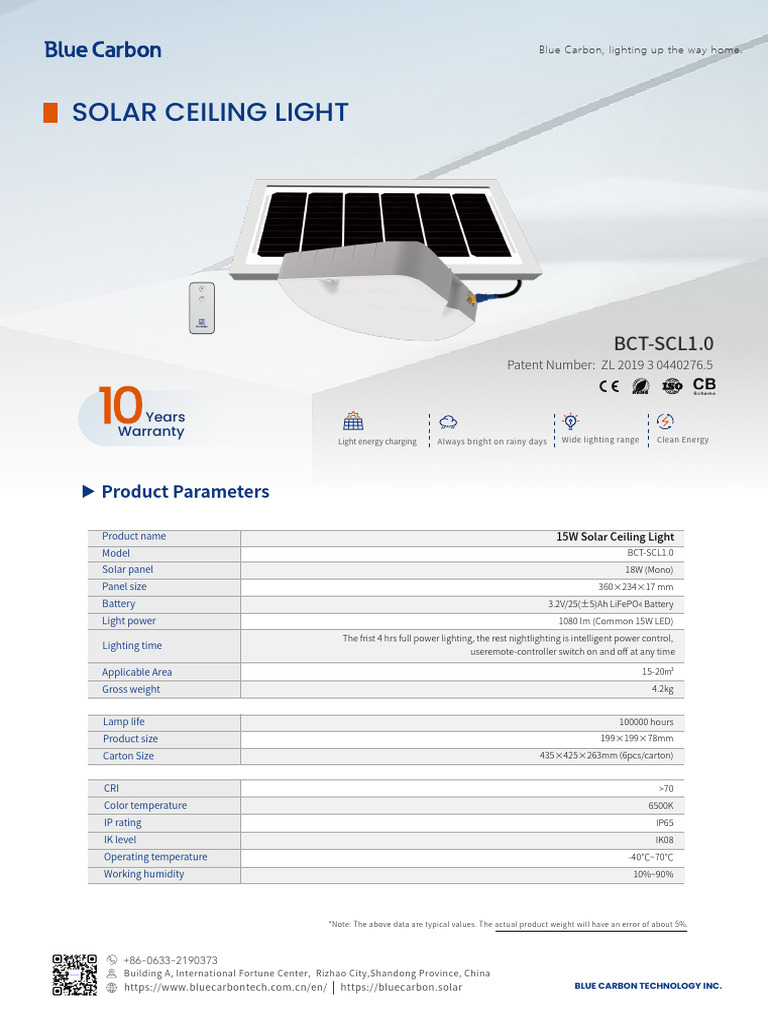 Solar Ceiling Light Specifications | PDF | Light Emitting Diode | Lighting