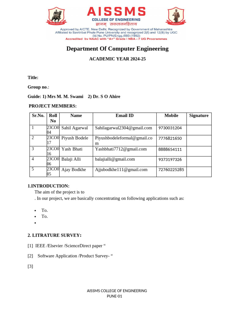 Synopsis Format 1 | PDF