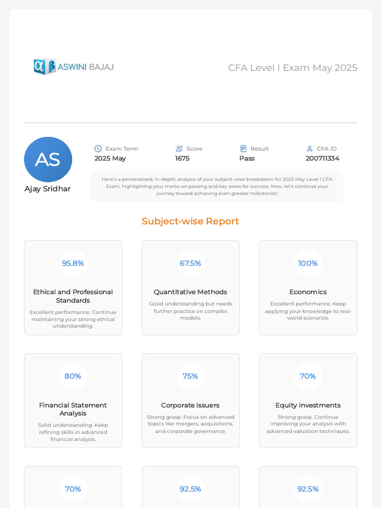 CFA Level I May 2025 Exam Results Analysis | PDF | Private Sector ...