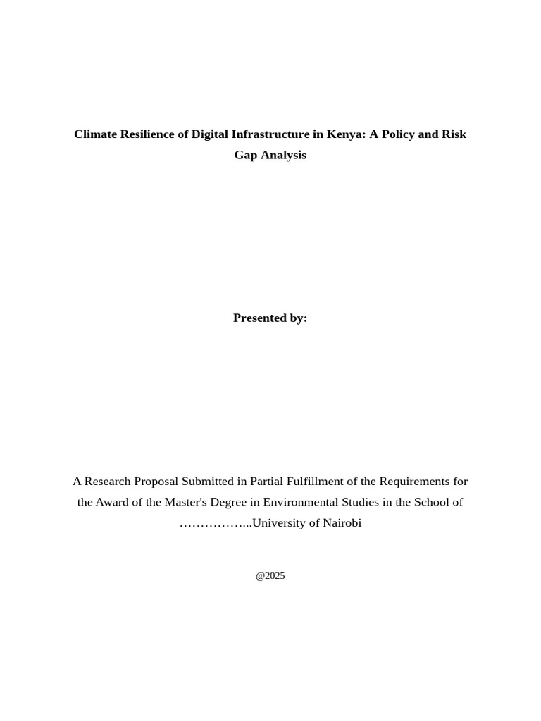 Climate Resilience in Kenya's Digital Infrastructure | PDF | Climate ...