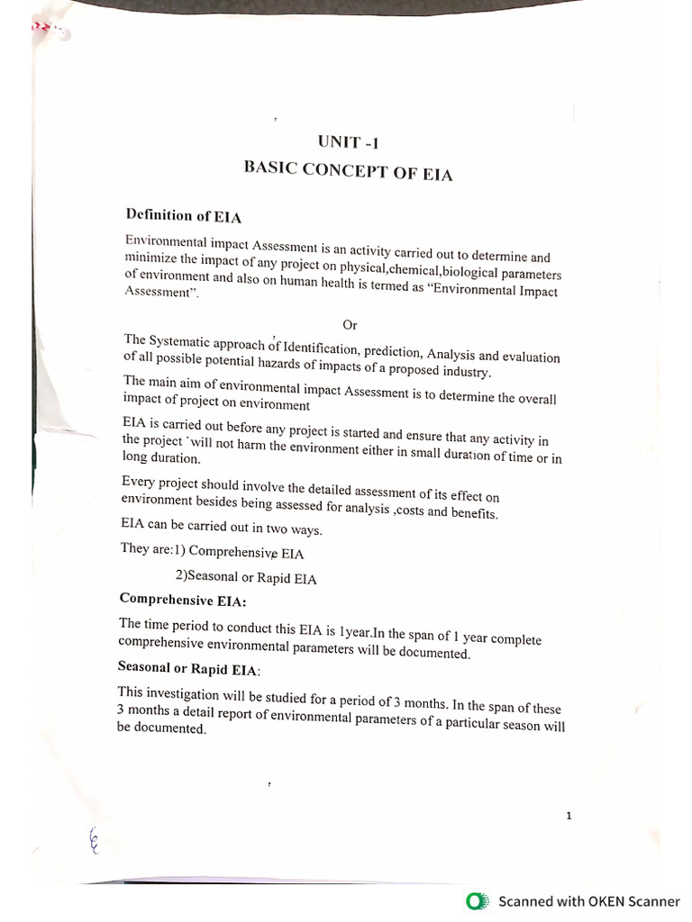 EIA Unit 1 | PDF