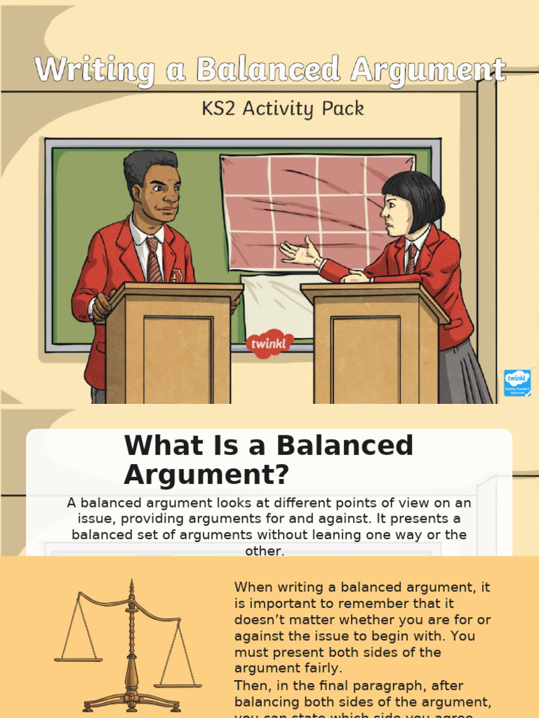 Writing a Balanced Argument Guide | PDF | Homework | Argument