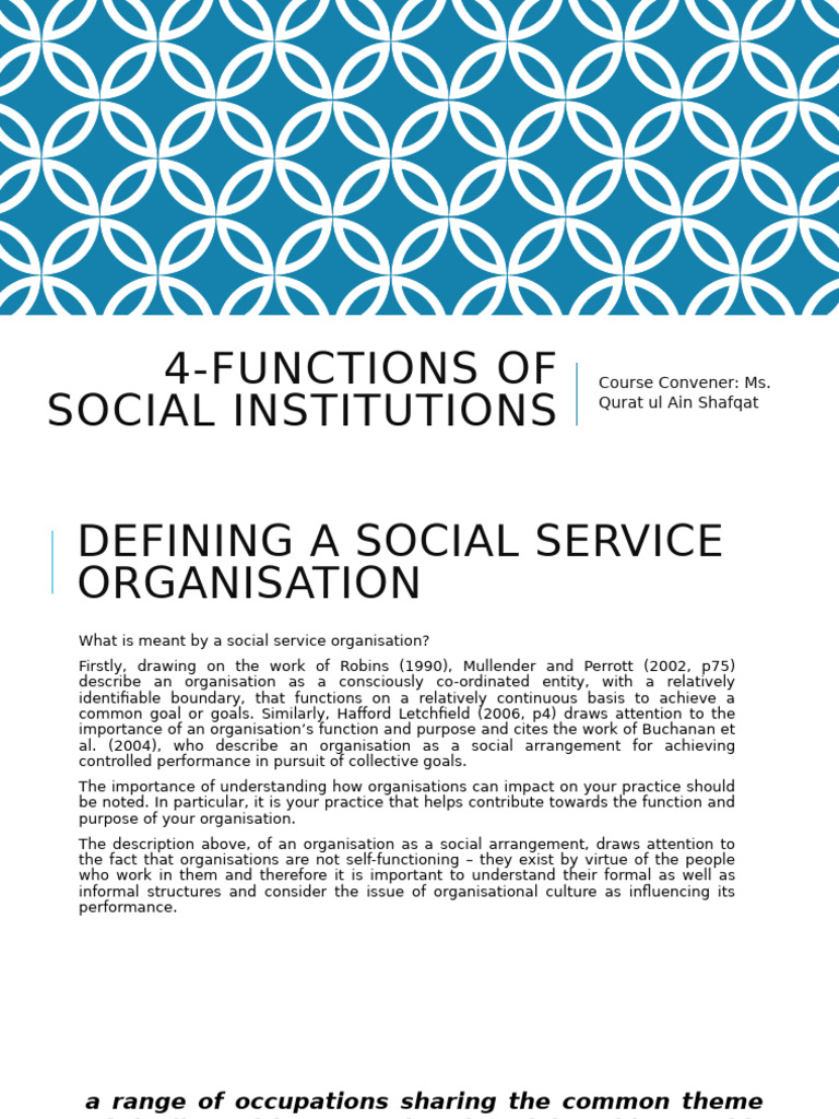 4-Functions of Social Institutions | PDF | Leadership | Policy