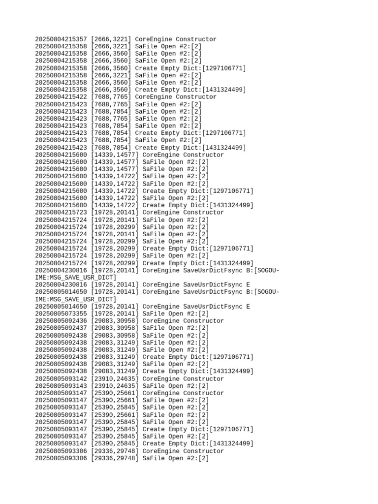 CoreEngine Constructor Logs Analysis | PDF