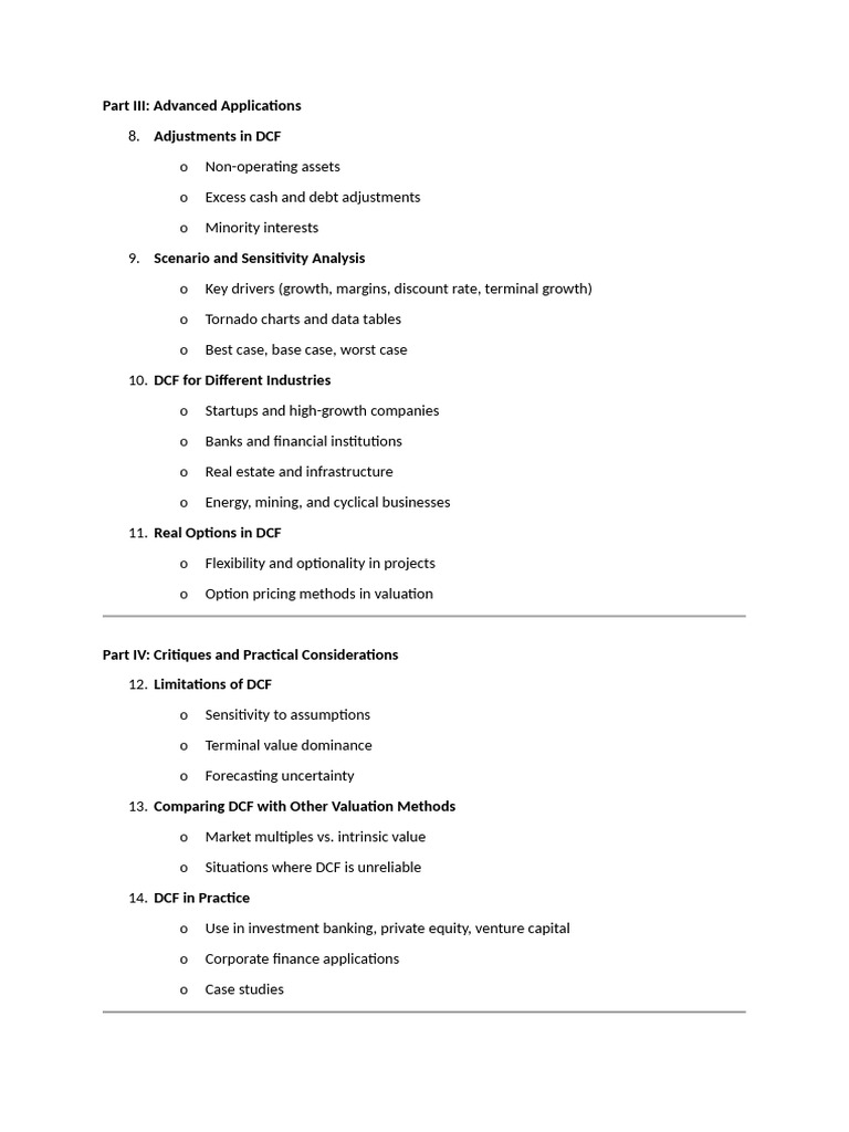 Advanced DCF Applications and Insights | PDF