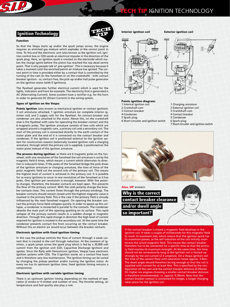 Vespa Ignition Coil and Contact Breaker Guide | PDF | Ignition System ...