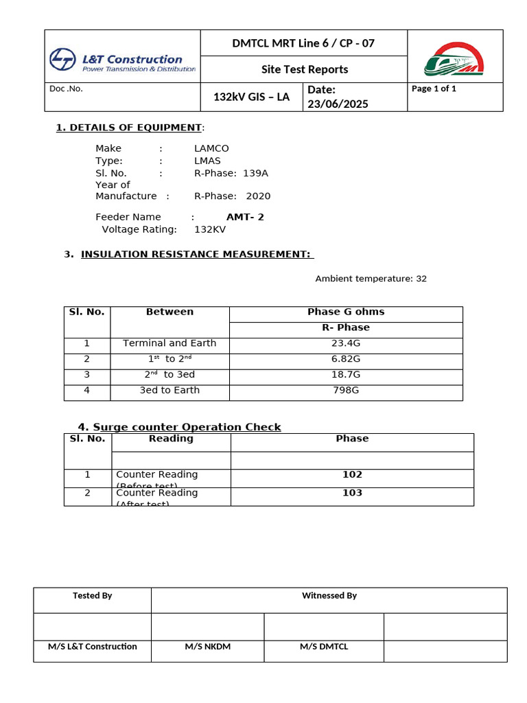 La Test Report | PDF