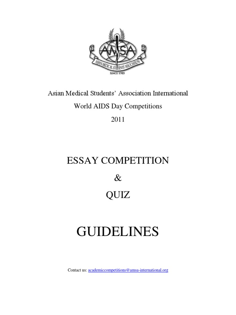 AMSA World AIDS Day Contest 2011 | PDF | Essays | Quiz, image size:768x1024