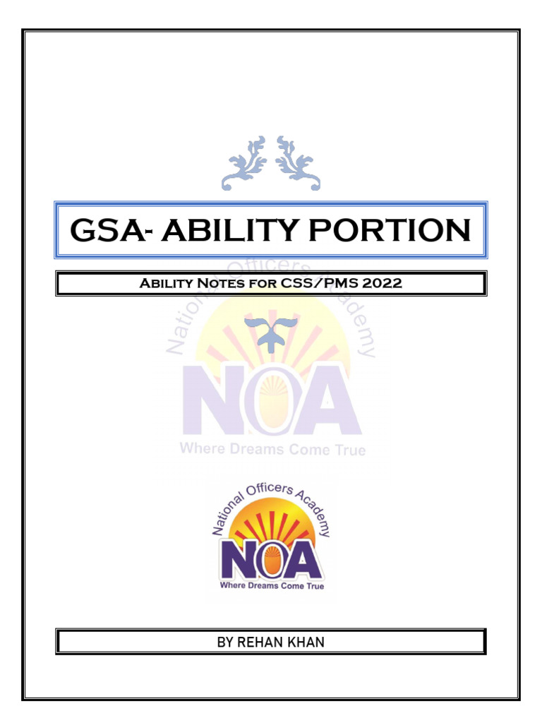 GSA Ability Notes for CSS/PMS 2022 | PDF | Numbers | Rational Number