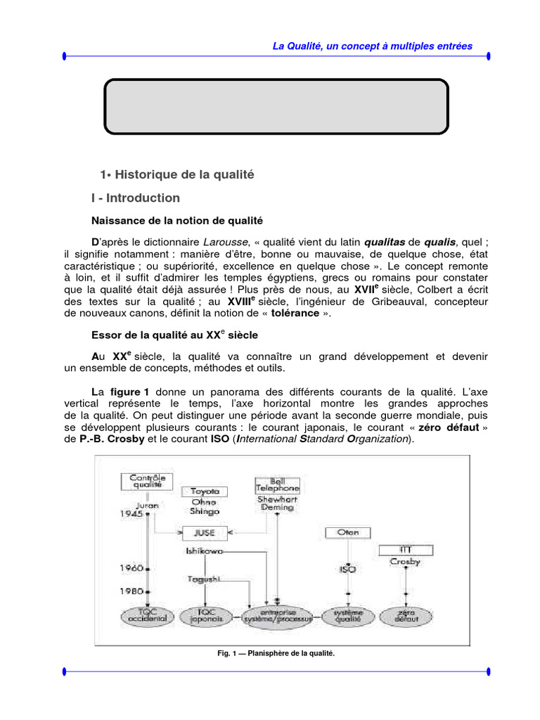 Historique et enjeux de la qualité | PDF | Management de la qualité ...
